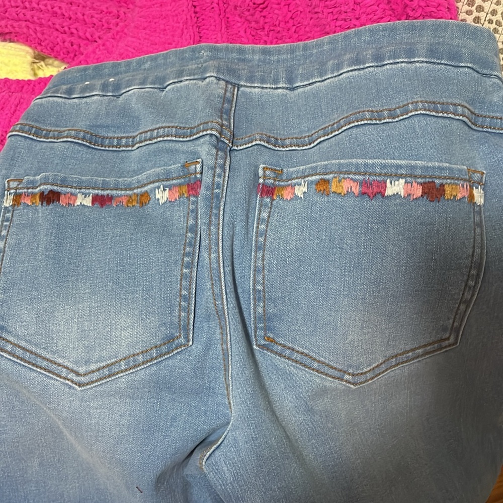 Tribal Light Blue Jeans with Colorful Embroidery - Picture 2 of 2